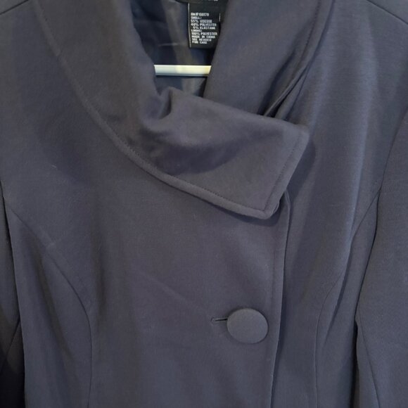 Sandro Womens Navy Blue Button-Up Jacket W/Shawl Collar Sz L - Picture 8 of 8